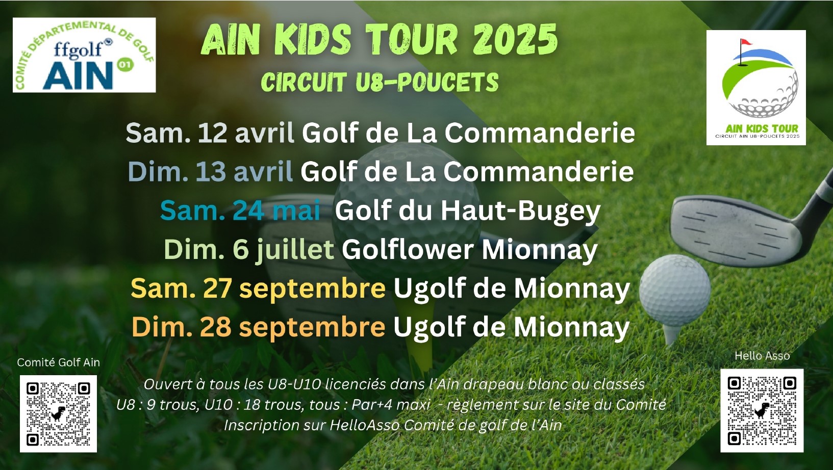 AIN Kids Tour 2025 Circuit U8 Poucets affichette 1